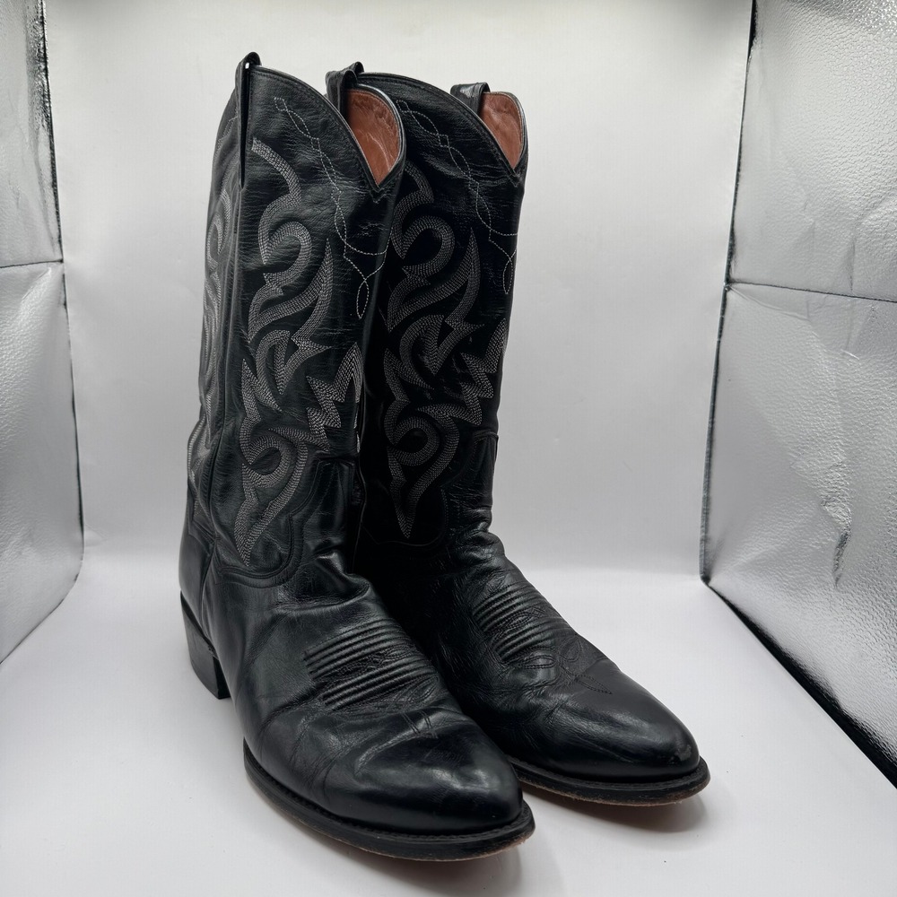 Dan Post Cowboy Boots Mens 11 Black Leather Western DP2110 R 11